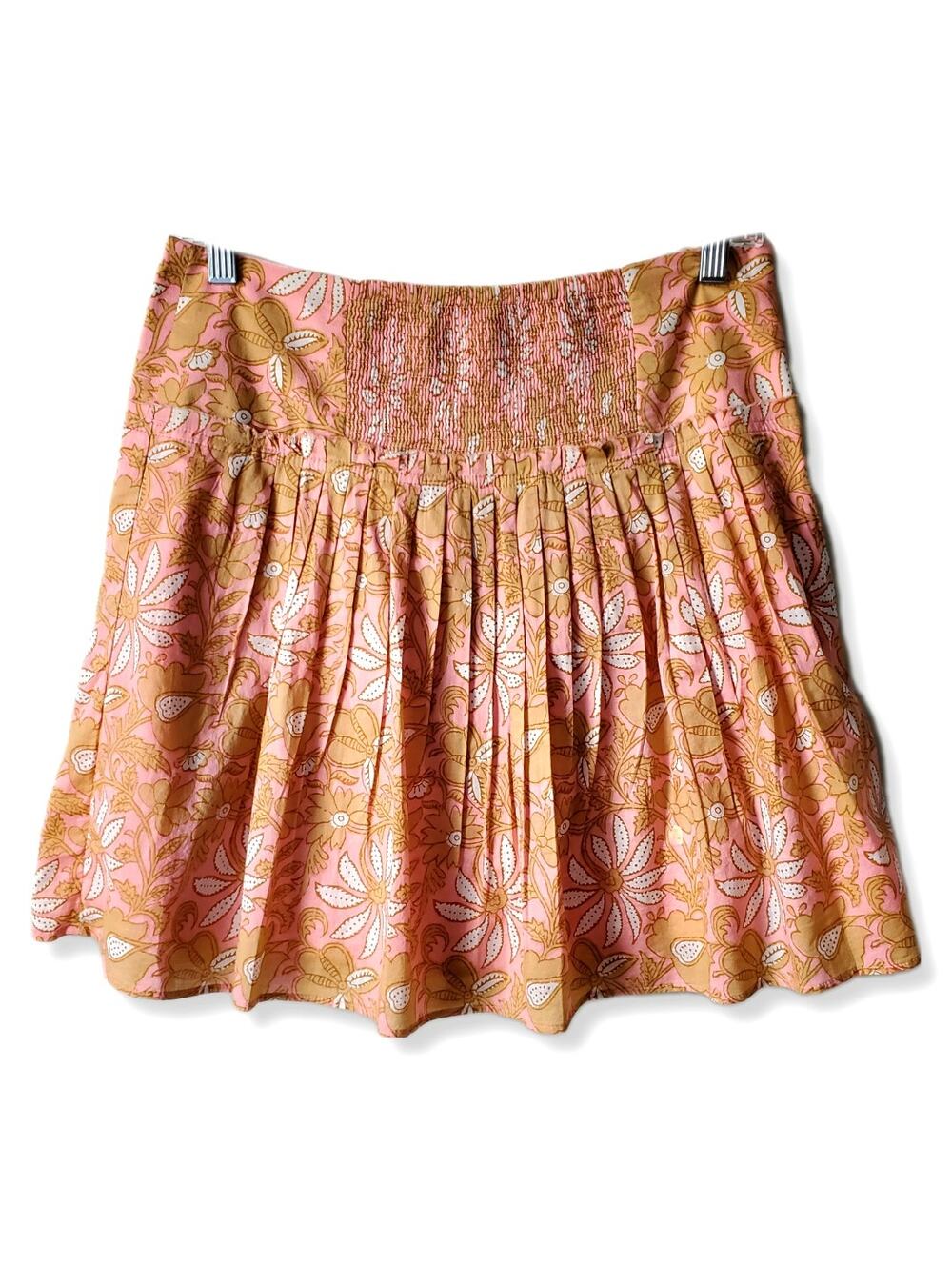 Banana Republic Pink Floral Mini Skirt 4 Boho Chic Twee Casual Beach Summer NEW